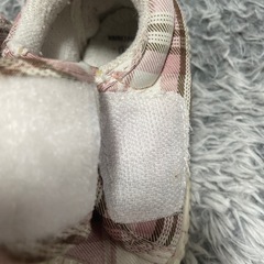 ピンクチェックベビー幼児靴14cmの画像