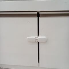 リユースのサカイ栃木店★ジモティ割あり★ NITORI レンジ台 ホワイト W90×D42×H90 クリーニング済み TC9852の画像