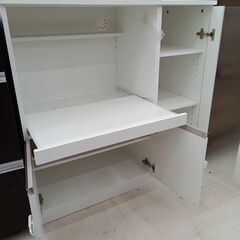 リユースのサカイ栃木店★ジモティ割あり★ NITORI レンジ台 ホワイト W90×D42×H90 クリーニング済み TC9852の画像