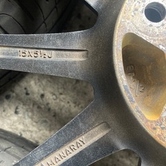 15インチ夏タイヤアルミホイールセット 15×5.5j 4H 100PCD+42 ダンロップ 185/65R15 4本 溝あり 格安 アクアノートフィットシエンタスペイドなどにの画像