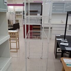 リユースのサカイ栃木店★ジモティ割あり★  メタルラック ホワイト W90.5×D45.5×H185 クリーニング済み TC9853の画像
