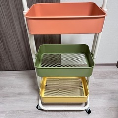 コストコ　キッチンワゴン　パステルカラー　3色　トロリーワゴンの画像