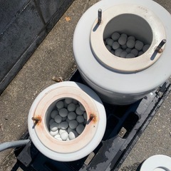 陶芸　作陶　ポットミル機　ポットミル×2　アルミナボール×たくさんの画像