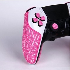 コントローラーグリップ PS5PS4滑り止めカット済1セットピンクPINKの画像