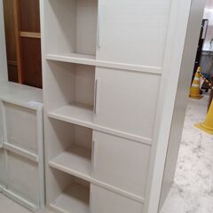 リユースのサカイ栃木店★ジモティ割あり★  キャビネット ホワイト W80×D38×H161 クリーニング済み TC9858の画像