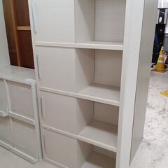 リユースのサカイ栃木店★ジモティ割あり★  キャビネット ホワイト W80×D38×H161 クリーニング済み TC9858の画像