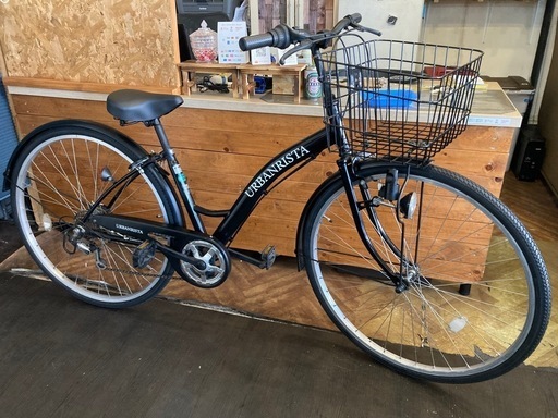 【SALE！7月末まで防犯登録無料！前後タイヤ・チューブ新品！】6段変速　27インチ自転車　ブラック