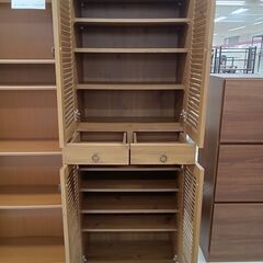 リユースのサカイ栃木店★ジモティ割あり★  下駄箱 ブラウン W59.5×D35×H73.5 クリーニング済み TC9859の画像