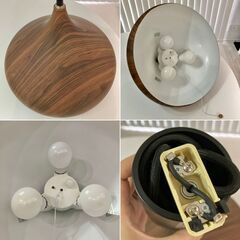 【26日再値下げ！】ニトリ ペンダントライト 照明 ラルム SとMのセット 木目調 シーリングライトの画像