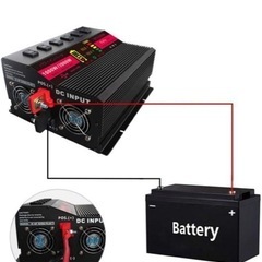 VAGUO 12V24v 1000W パワーインバーター　キャンピングカー　サブバッテリー　車中泊　ポータブル電源　キャンプ　テント　電池　災害　防災の画像