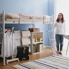 [セミダブル] ロフトベッド キシミ低減マット使用 高さ調節可能  LOWYAの画像