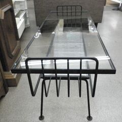 廃盤モデル unico STELLA Living table ウニコ ステラ リビングテーブル 幅102㎝ アイアンフレーム ガラストップ  西岡店 の画像