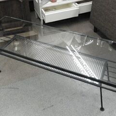廃盤モデル unico STELLA Living table ウニコ ステラ リビングテーブル 幅102㎝ アイアンフレーム ガラストップ  西岡店 の画像