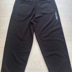 UNIQLO スウェットワイドパンツ M ブラックの画像