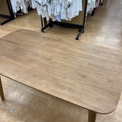 ニトリ　ベンチダイニング2点セット　ブラウン×グリーンの画像