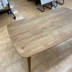 ニトリ　ベンチダイニング2点セット　ブラウン×グリーンの画像