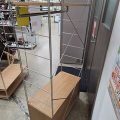 J8531【リユースのサカイ柏店】 ステンレスユニットシェルフ・オーク材・ワードローブセット 無印良品 クリーニング済　参考価格39,900円の画像