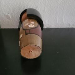 木製こけし人形 花柄 着物姿の画像