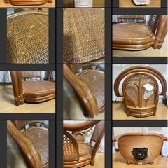 籐製品　ラタン　座椅子　ロータイプの画像