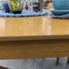 ジモティー見た！で5%OFF【ダイニングセット】ニトリ 4人掛けダイニングテーブルセット 食卓テーブルセット 幅120cm ファブリック: ナチュラル/グリーンの画像
