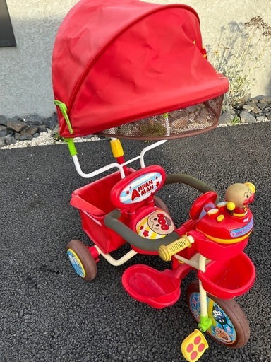 値下げ　中古　アンパンマン 三輪車 赤 アンパンマン 三輪車 ステップ 自転車の中古が安い！激安で譲り