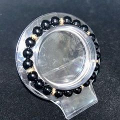 ブラックオニキス8mmブレスレット☪️15.5cmの画像