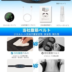 【新品未使用品】EMS腹筋ベルト 腹筋マシーン EMS腹筋ベルト 12枚伝導腹筋パッド ダイエット 男女兼用の画像