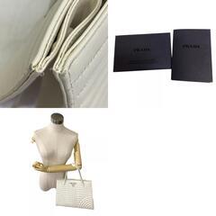 プラダ PRADA ハンドバッグ ダイアグラム ショルダーバッグ 1BA165 ホワイトの画像
