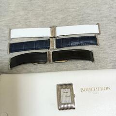 美品50万。BOUCHERON　リフレ　4Pダイヤ 未使用ストラップ2本付き　腕時計の画像
