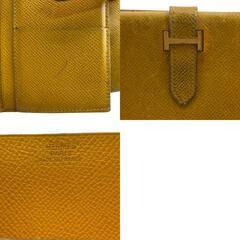 エルメス HERMES 長財布 ベアン 二つ折り財布 イエローの画像