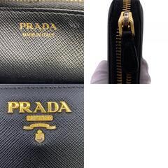 プラダ PRADA 長財布 サフィアーノ ジップアラウンドウォレット ラウンドファスナー 1ML506 ブラックの画像