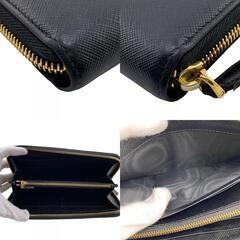 プラダ PRADA 長財布 サフィアーノ ジップアラウンドウォレット ラウンドファスナー 1ML506 ブラックの画像