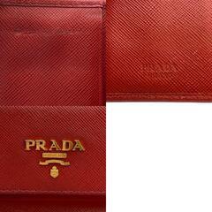 プラダ PRADA キーケース サフィアーノ 三つ折り 6連キーケース レッドの画像