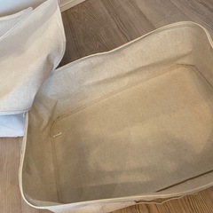 無印良品　ポリエステル麻ソフトボックス　2個セットの画像