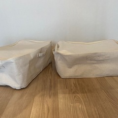 無印良品　ポリエステル麻ソフトボックス　2個セットの画像
