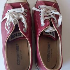 All✩Stars Convers 靴レザー 赤 (7)25.0の画像