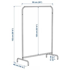 IKEA MULIG ムーリッグ ハンガーラック, ホワイト, 99x152 cmの画像