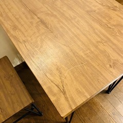 木目ダイニングテーブル&付属チェア✖️2の画像