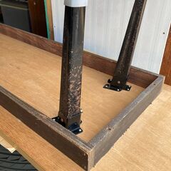 【中古/長期保管品/引取り限定】■折りたたみ式長テーブル　2枚セットA■W180㎝×D45㎝×H30cm■の画像