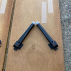 【中古/長期保管品/引取り限定】■折りたたみ式長テーブル 2枚セットB■W180㎝×D45㎝×H30cm■の画像