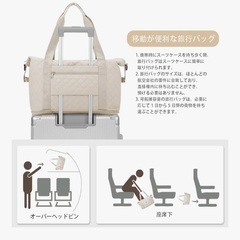 【今日22時まで1000円に値下げ可】ボストンバック アイボリーの画像