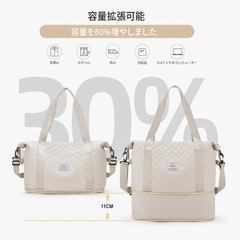 【今日22時まで1000円に値下げ可】ボストンバック アイボリーの画像