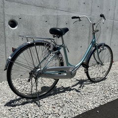 R33　ブリヂストン  EBU60 B6J　エブリッジ EBRIDE 26インチ 自転車　水色　学生さん ママチャリ お買い物 現状の画像