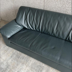 【美品】本革3人掛けソファ カンディハウス レザーソファの画像