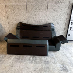 【美品】本革3人掛けソファ カンディハウス レザーソファの画像