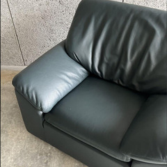 【美品】本革1掛けソファ カンディハウス レザーソファの画像