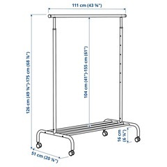 IKEA ハンガーラック（キャスター付き）の画像