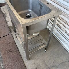 業務用 1槽シンク 一口蛇口付き 幅600×奥450×高さ800(mm) 一層シンクの画像