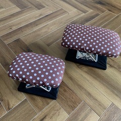 中古　木目調折りたたみ座卓 座椅子(大&小)セットの画像