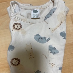 futafuta　動物柄　半袖カバーオール　ベビー服　50-60サイズの画像
